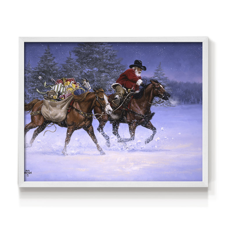 Christmas Rush - Reproduction encadrée - Restickable, H 8 po x l 10 po, Blanc