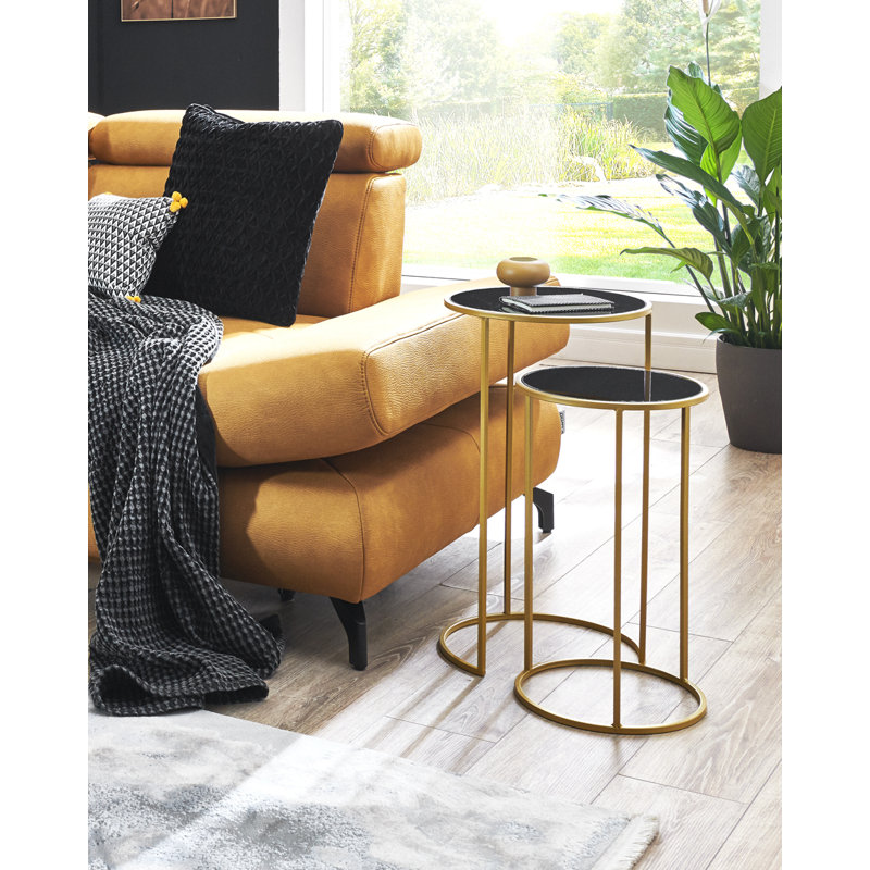 Gaspard Glass Top Frame Nesting Tables