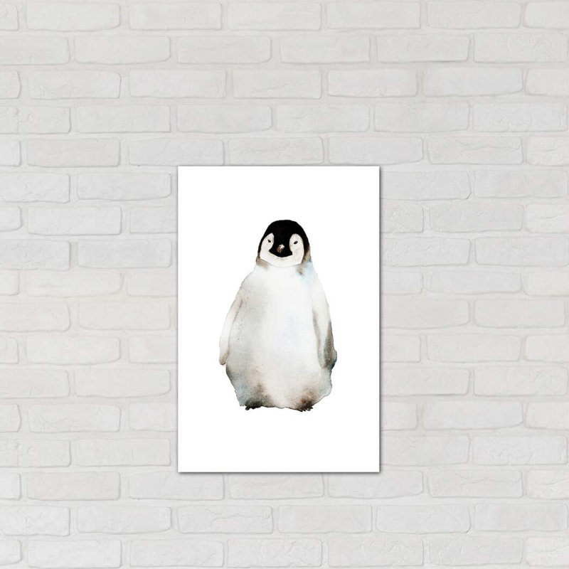 Art pingouin, H 26 po x l 18 po x P 1,5 po, Toile tendue