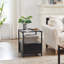 Ensemble de chambre avec lit plateforme et table de chevet en métal 3 pièces Blinni-993117176-993547093