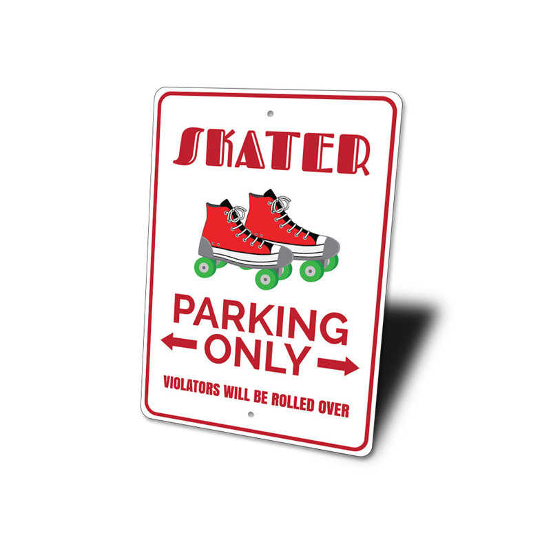 Hindrik Roller Skate Parking Sign, 18" H x 12" W x 0.06" D
