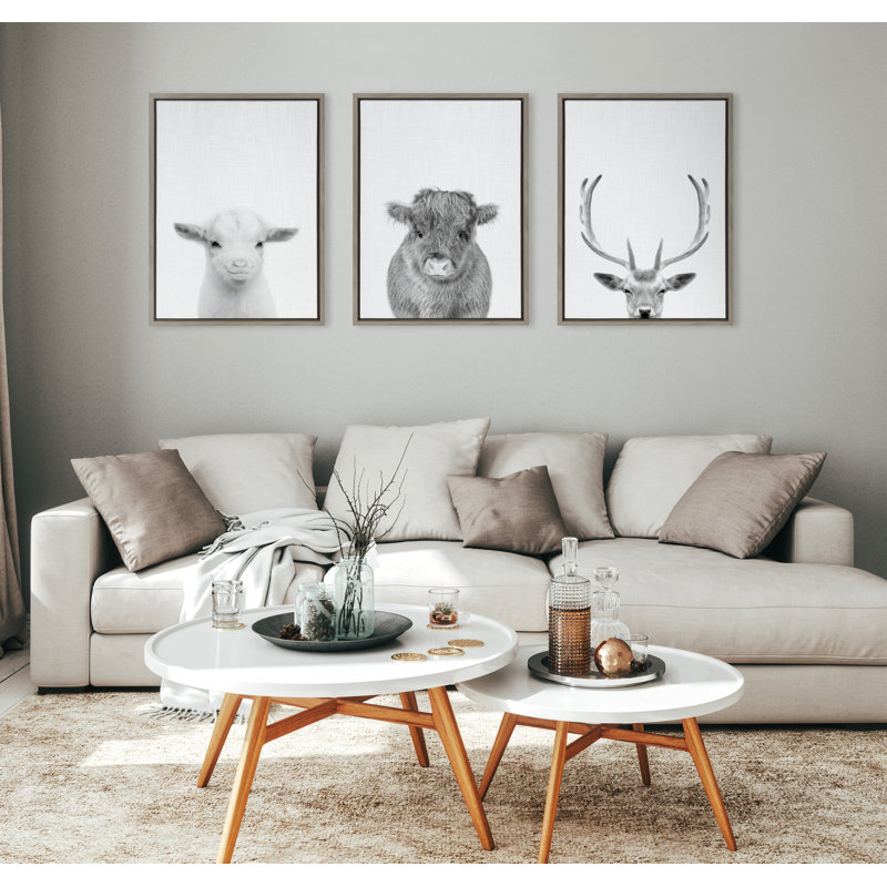 «Profile Profile Calf», impression sur toile, Encadré gris