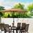 8 Pieces Patio Table and Chairs Set with 9 Ft Patio Umbrella, Outdoor Dining Set with 4.6 Ft Dining Table and 6 Chairs, Push Button Tilt and Crank Parasol, Tempered Glass Top-1885798075