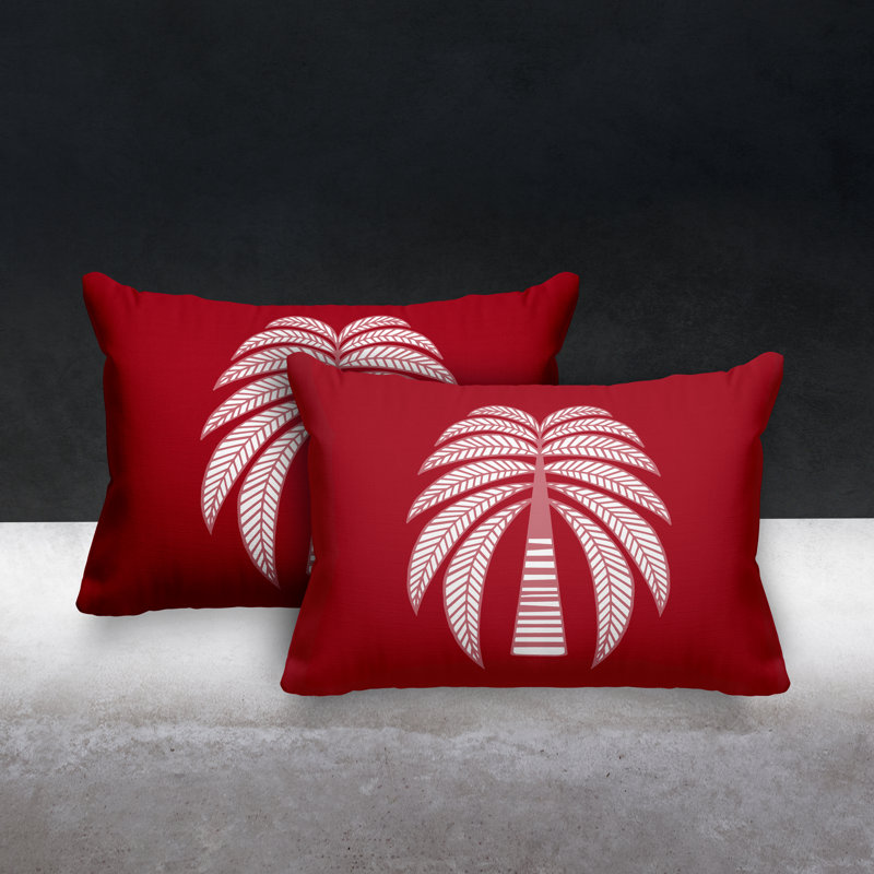 No Decorative Addition Outdoor Reversible Throw Pillow, Red