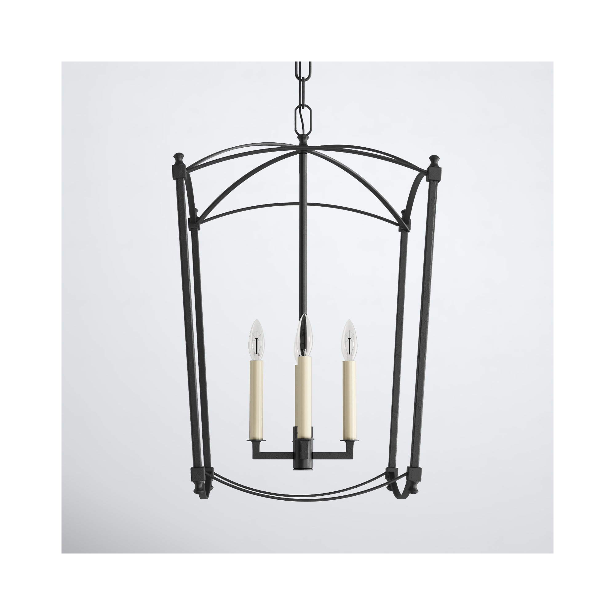 Olive 5-Light Dimmable Geometric Lantern Chandelier , Smith Steel