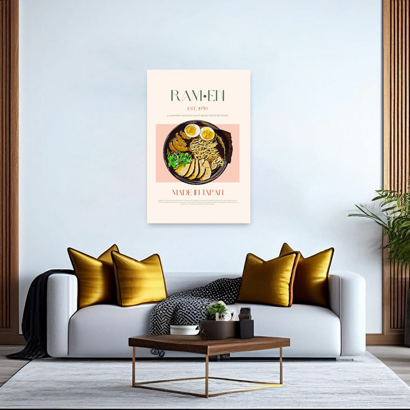 «Classic Ramen Bowl», art mural classique contemporain, H 60 po x l 40 po