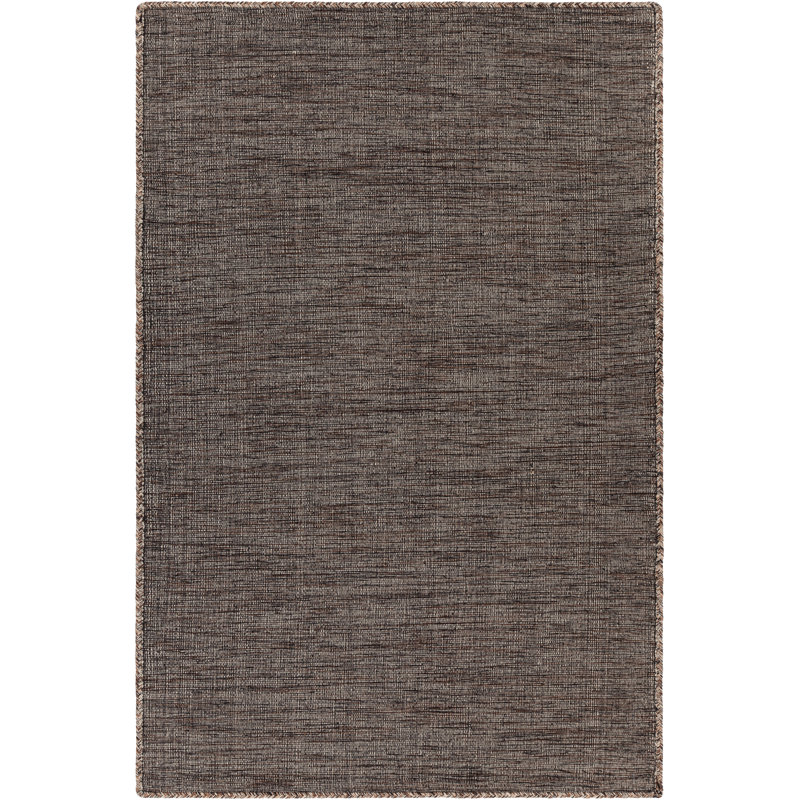 Tapis de style campagne moderne tissé à la main gris anthracite, beige, gris et blanc Dario, Rectangle 7 pi 9 po x 10 pi 6 po