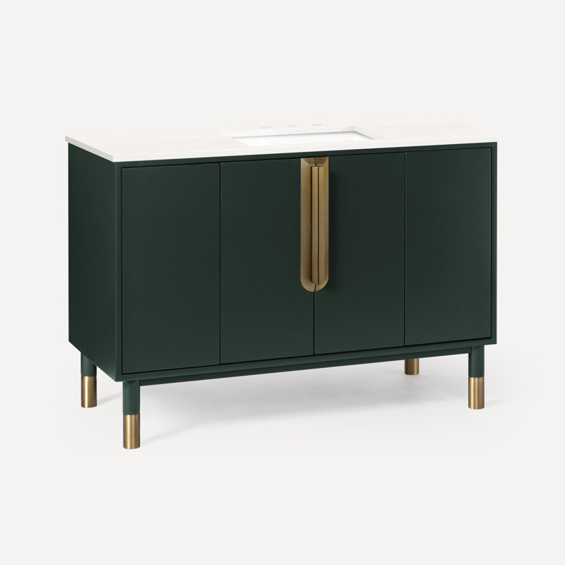 Islamorada 48" Vanity With Quartz Stone Vanity Top, Nori, White, Single-Hole
