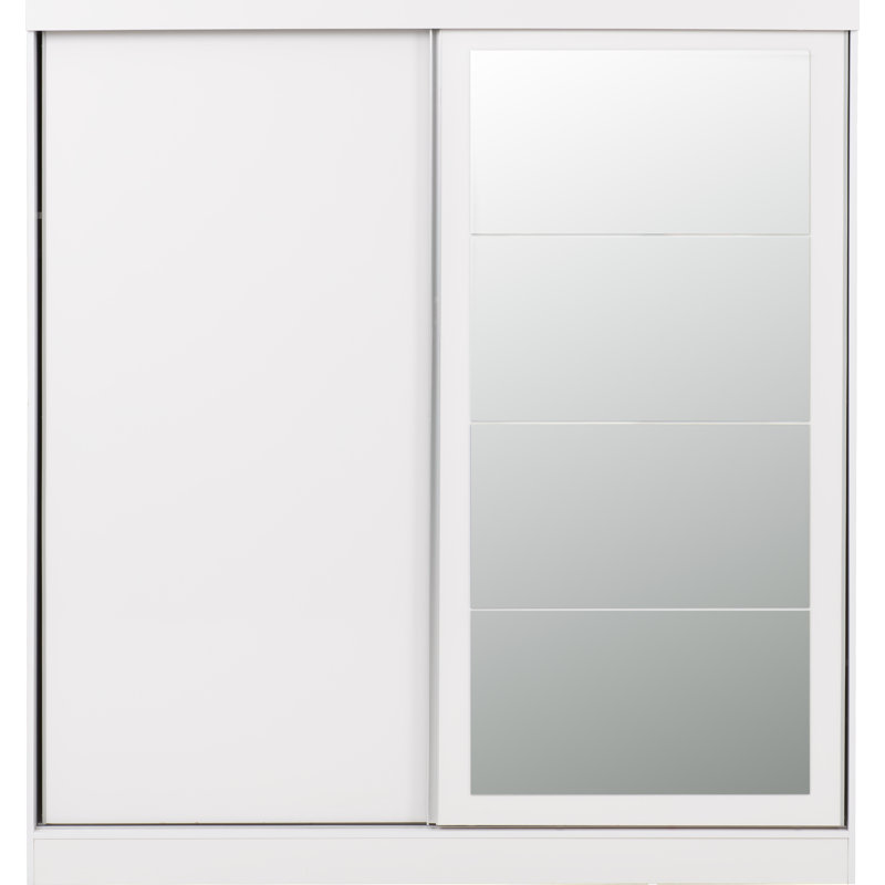 Cascio 2 Door Sliding Wardrobe, White/Silver