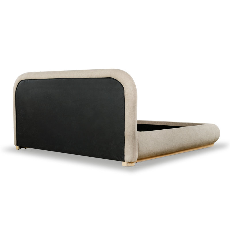 Jennabryanna Boucle Bed, Light Brown Boucle, Queen