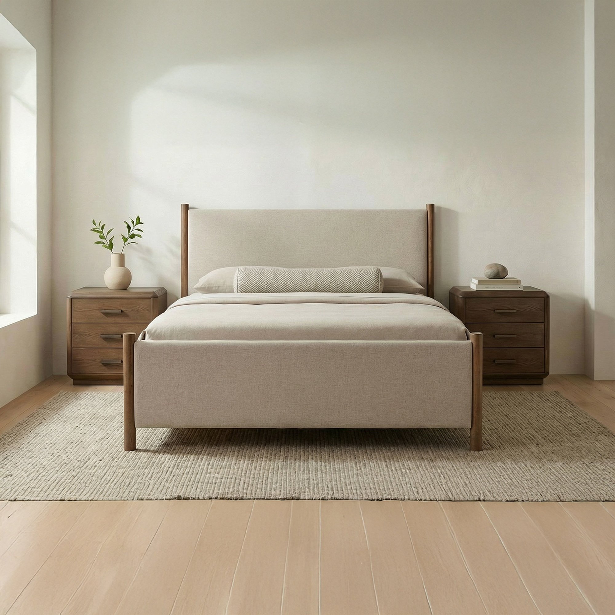 Yazmen Bed Beige, Queen
