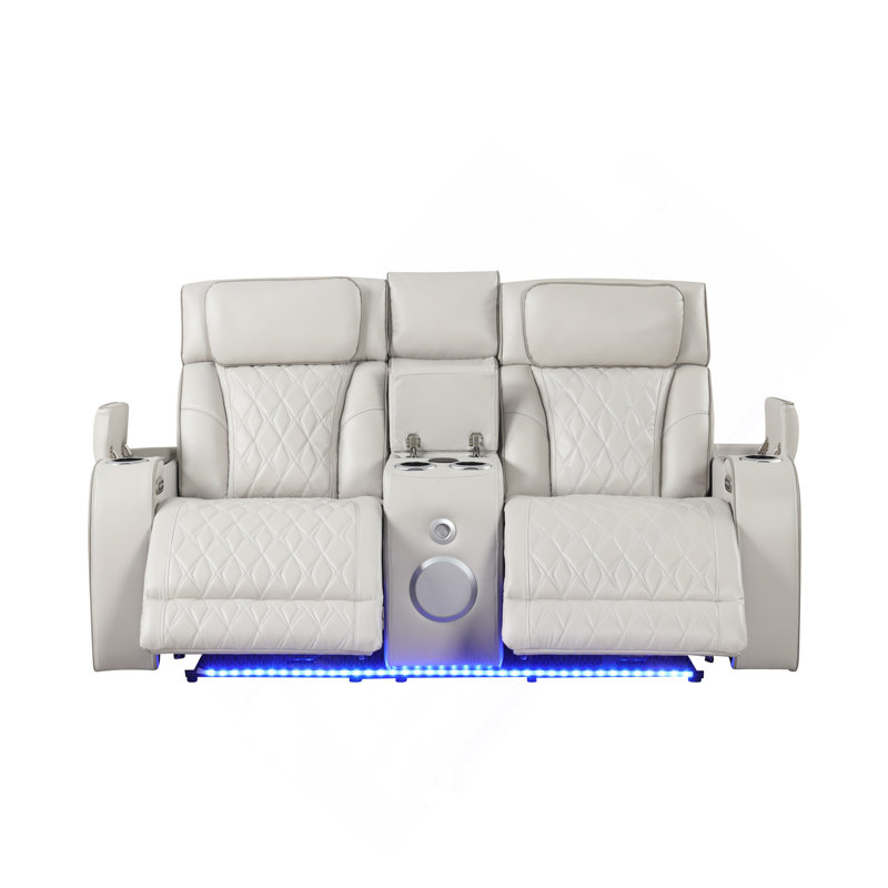 Ensemble de salon inclinable 2 pièces avec fonction de massage et de bois Fortuner, Beige