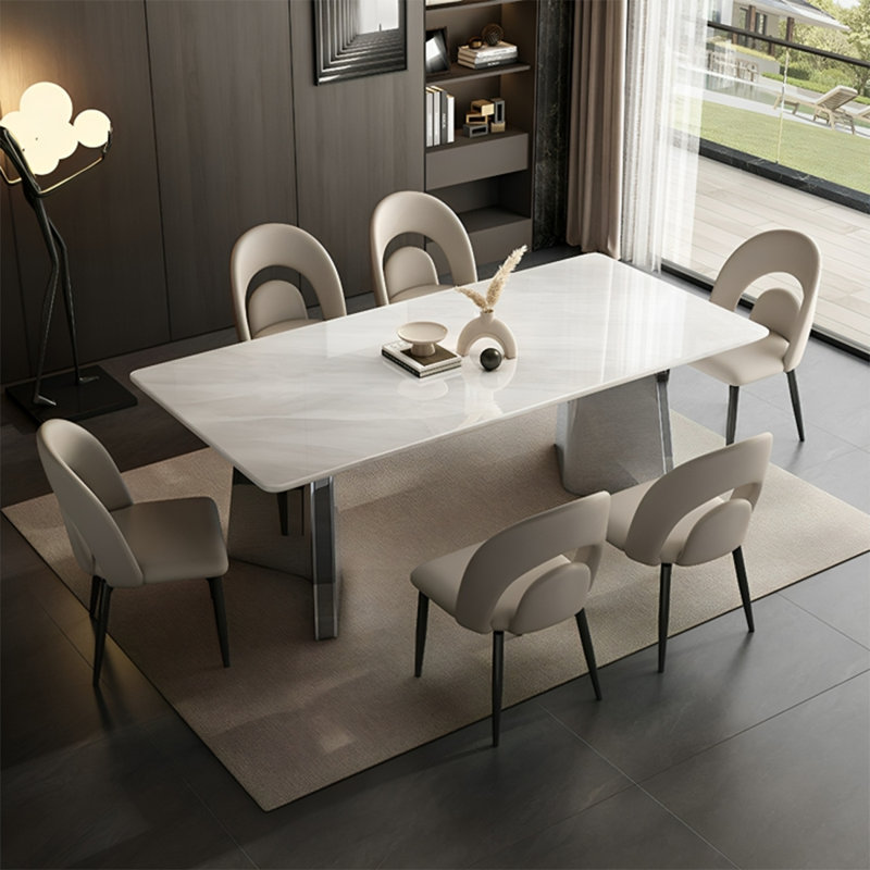 8 - Person Double Pedestal Dining Set, 29.53"H x 78.74"L x 35.43"W