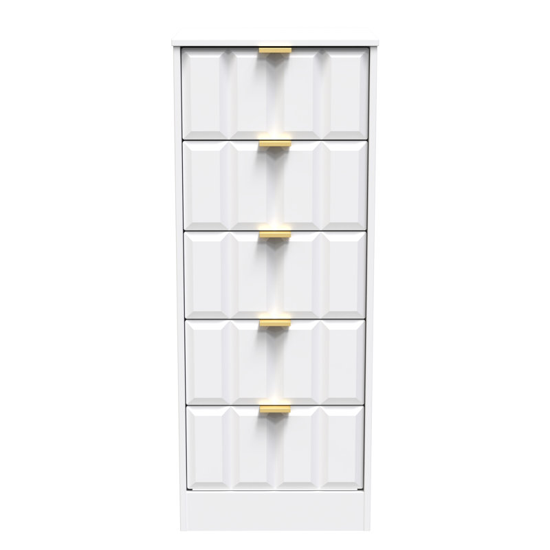 Arnesto 45cm W Manufactured Wood Bedside Table, White Matt