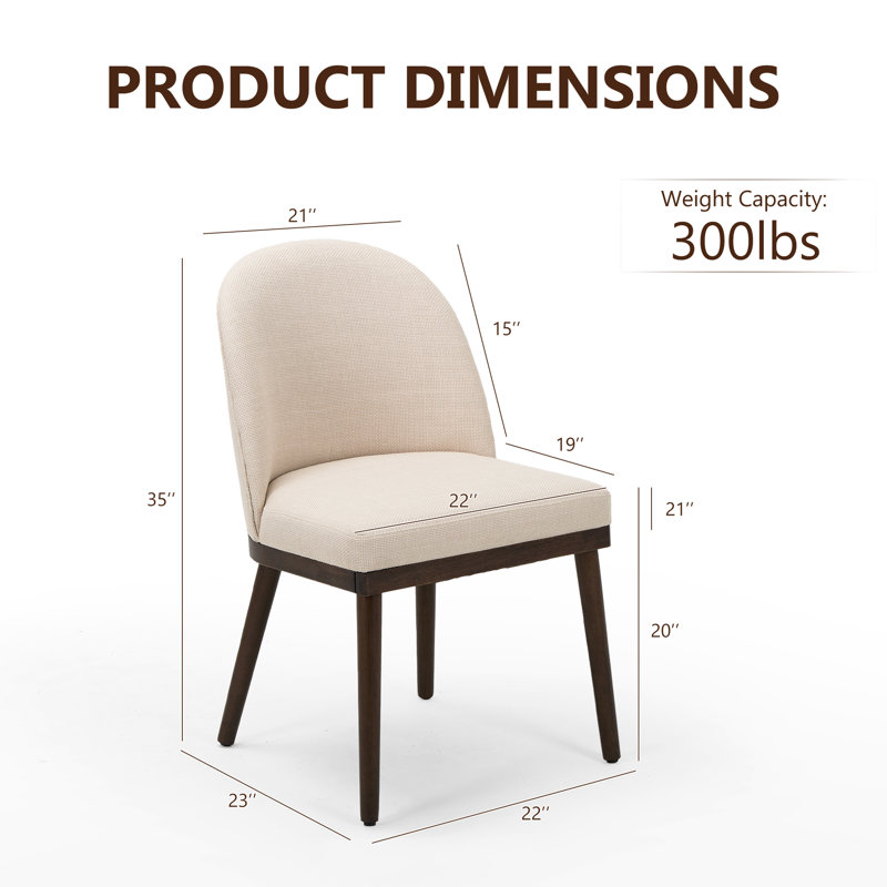 Upholstered Side Dining Chairs, 6, Beige