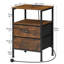 Side Table End Table with Built-In Outlets