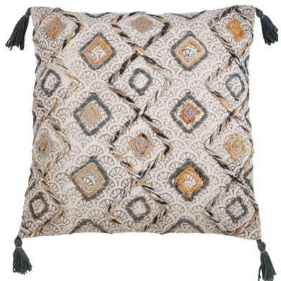 Diamond Embroidered Block Print Pillow, Cover Only