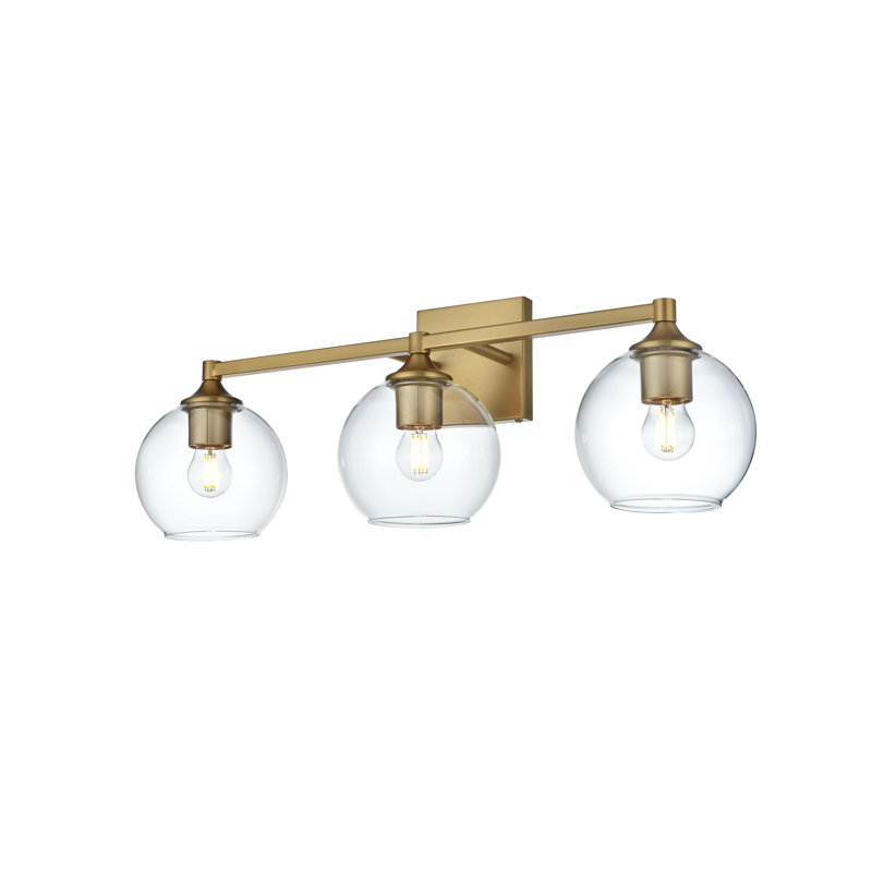Lumière de meuble-lavabo à intensité variable, Doré, 3 Lights, H 9 po x l 25 po x P 25 po