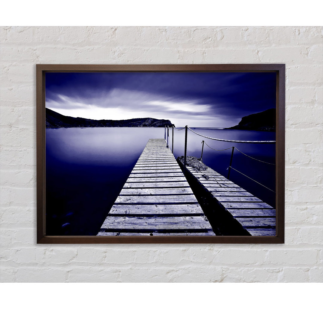 Gerahmtes Leinwandbild Abstract Pier Purple