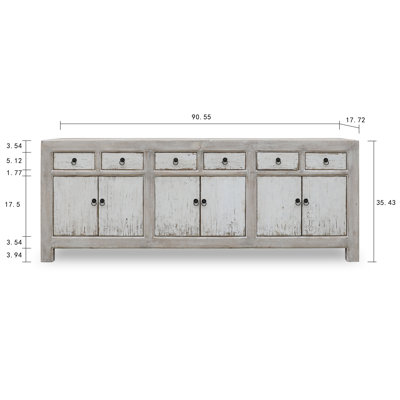 Shandong Ming 90.55'' W Solid Wood Buffet