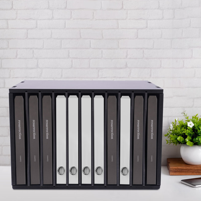 Hyeng 11-grid Adjustable Desktop File Organizer, Black