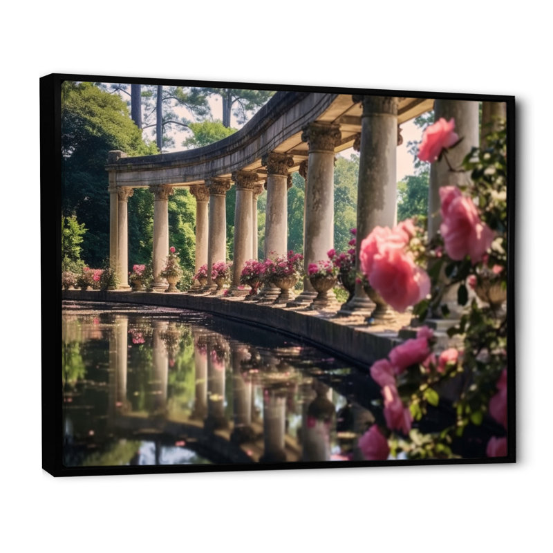 Floral Architecture Serene I - impression, H 34 po x l 44 po x P 1,5 po, Cadre flottant noir