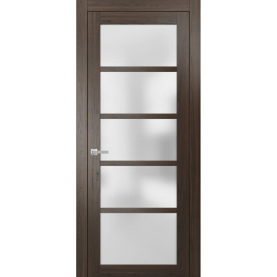Quadro Frosted Glass Paneled Solid Manufactured Wood Standard Door