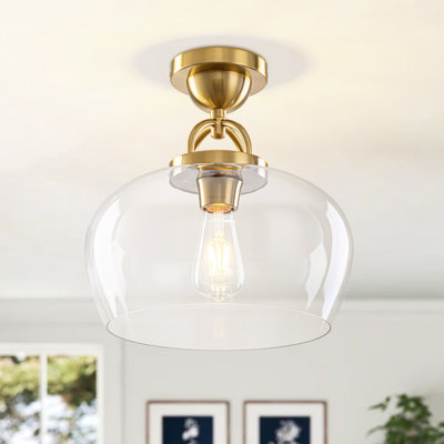 Plafonnier encastré moderne en métal et verre 1 lumière pour couloir Burstyn