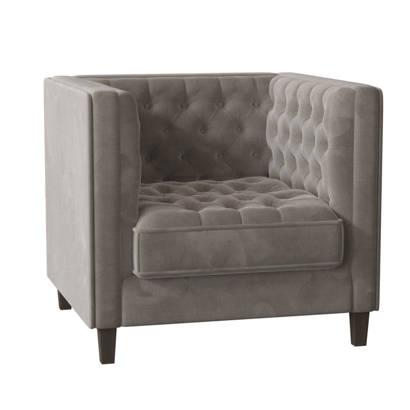 Jess Tufted Armchair, Bella Granite, Natural
