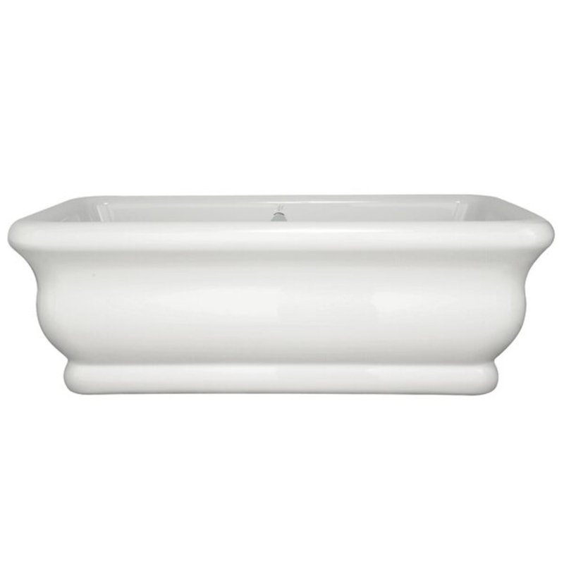 Michelangelo 66'' L Freestanding Soaking Bathtub, Satin Nickel