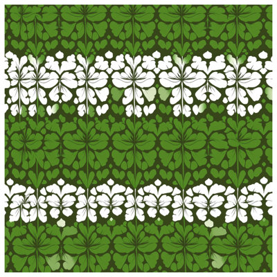 Green White Floral Pattern Comforter