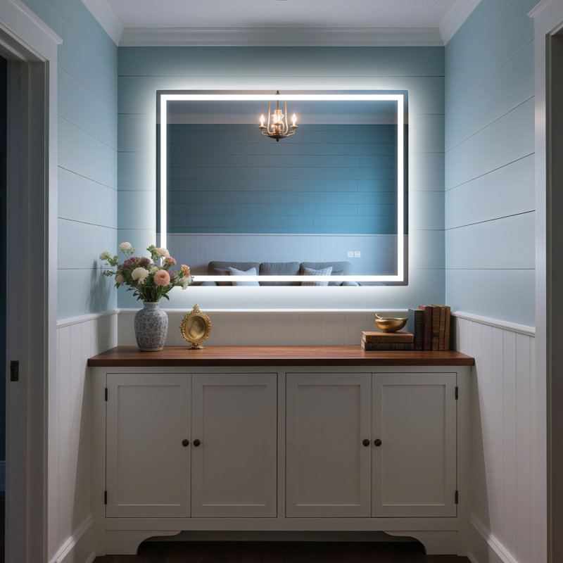 Illuminez votre salle de bain avec notre miroir d'éclairage exquis, 36 po x 28 po