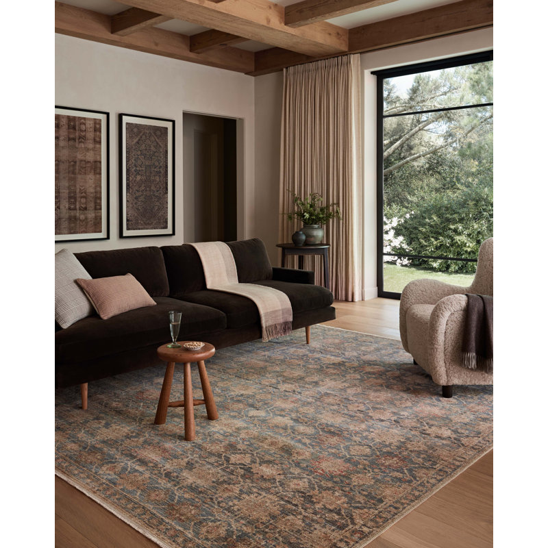 Amber Lewis x Loloi Molly Ocean / Sunset Area Rug, Square 1'5"