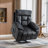 40.5" Wide Oversize Microfiber Lift Assist Reclining Chair with Massage Heating & Dual Hidden Cupholders & USB & Side Pocket-397648803