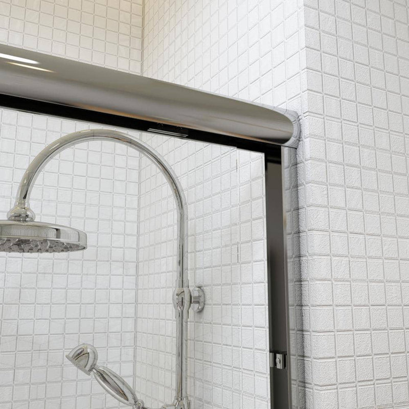 56 to 60 in. W x 58 in. H Sliding Framed Tub Door with Clear Glass, Chrome