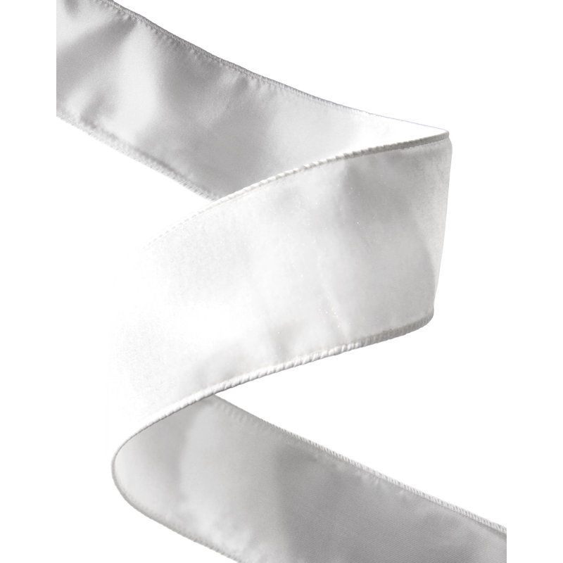 910cm Solid Colour Velvet Ribbon, White