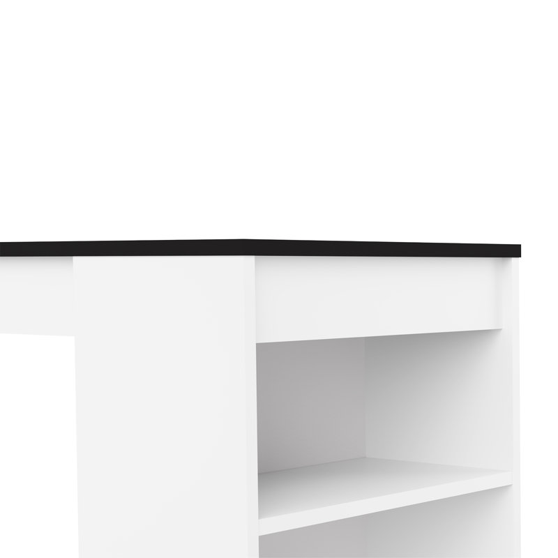 Table de salle à manger à hauteur de comptoir de 45 po Ashton, Blanc / noir