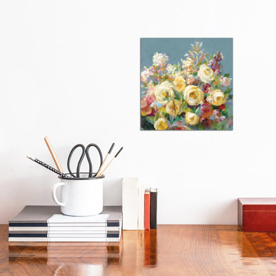 Joy Of The Garden Sq II Yellow by Danhui Nai - Wrapped Canvas Print