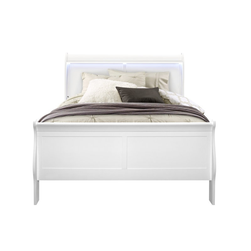 CHARLSTON BLANC, LIT PLEIN AVEC DEL, Lit double, Blanc