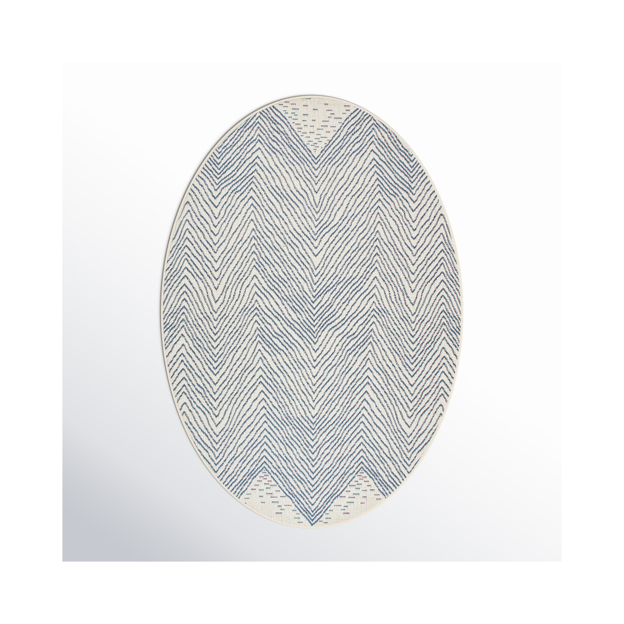 Dunham Abstract Indoor/Outdoor Area Rug for Living Room Patio Deck Front Porch Kitchen, Blue/Ivory, Square 10'