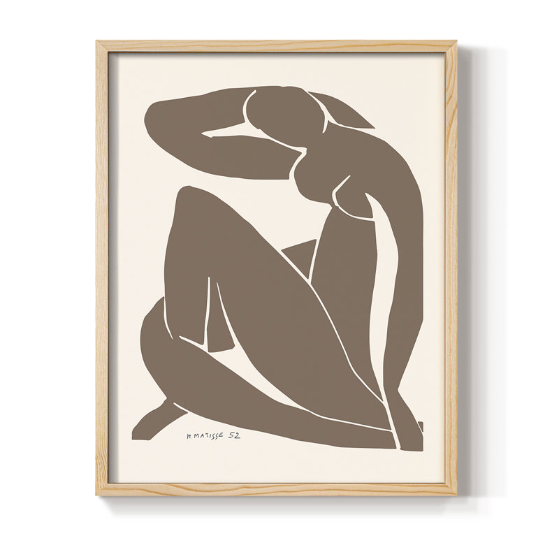 Matisse CCX III, reproduction d'art encadrée - bois massif, Naturel, H 15 po x l 12 po