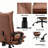 Luxurious Brown Leather Office Recliner Chair With Footrest - Adjustable For Home Office Relaxation-1804620551