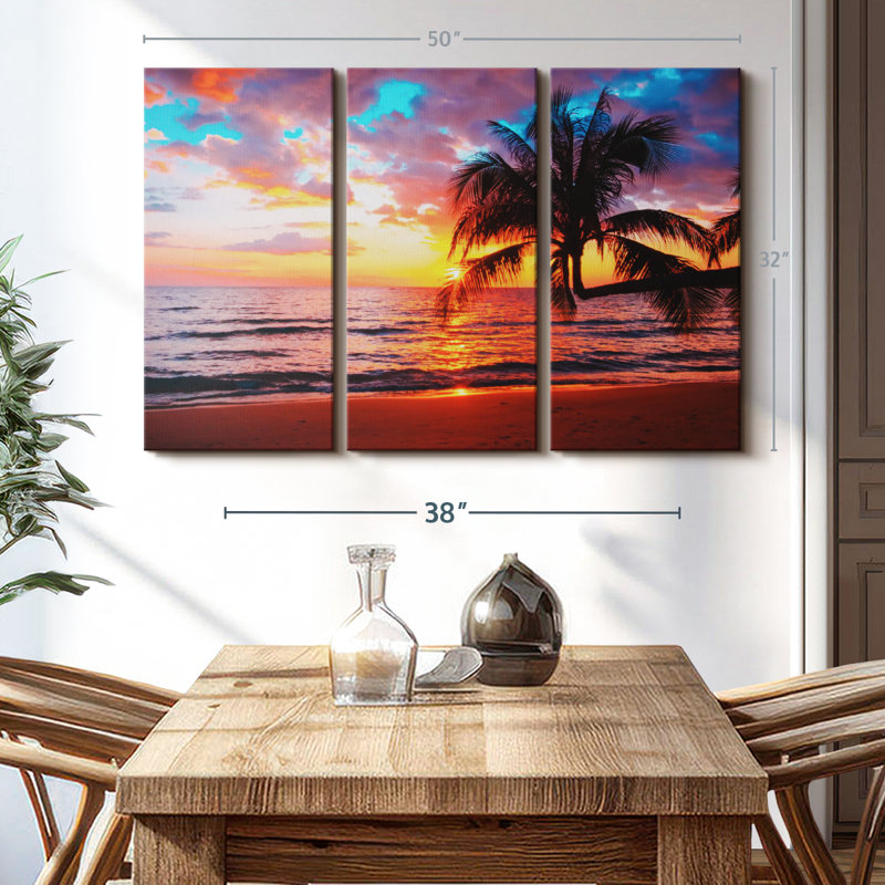 «Sunset Island» sur toile, H 50 po x l 32 po