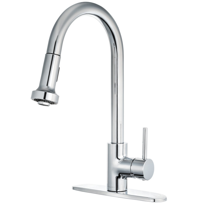 Lulani St. Lucia Pull Down Single Handle Kitchen Faucet, Chrome