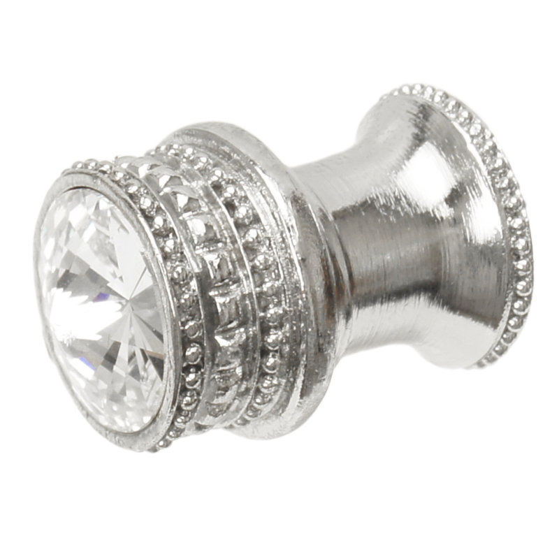 Caché medium round knob with flared foot with an 18mm Swarovski Clear Crystalin Chalice, Chrome