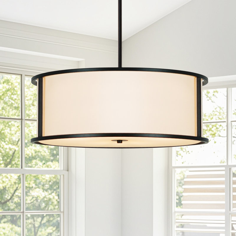 Luminaire suspendu cylindrique à 4 lumières