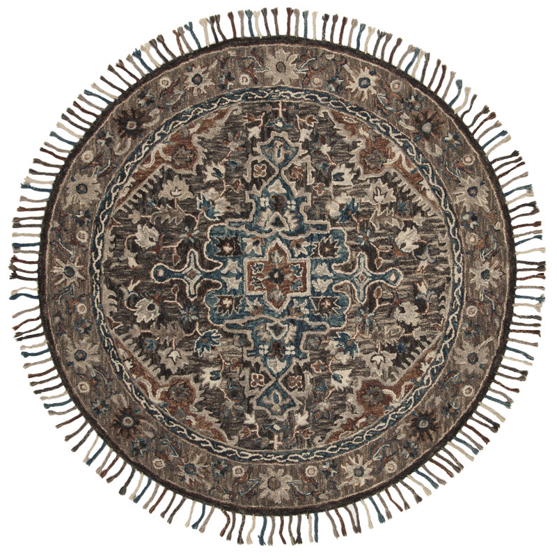 Vahakn Hand Tufted Wool Oriental Rug, Round 7'