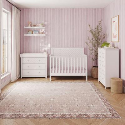 Atwood 4-Piece Nursery Set | 4-in-1 Convertible Crib, 3-Drawer Dresser, Dressing Kit & 4-Drawer Chest