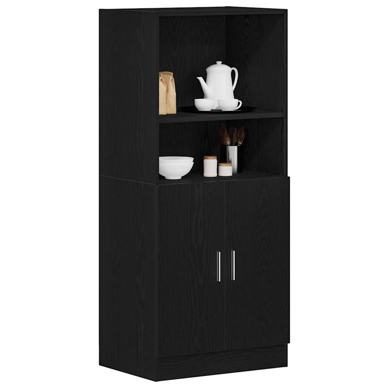 Kitchen Cabinet 57X41.5X131.5 Cm Engineered Wood, Black