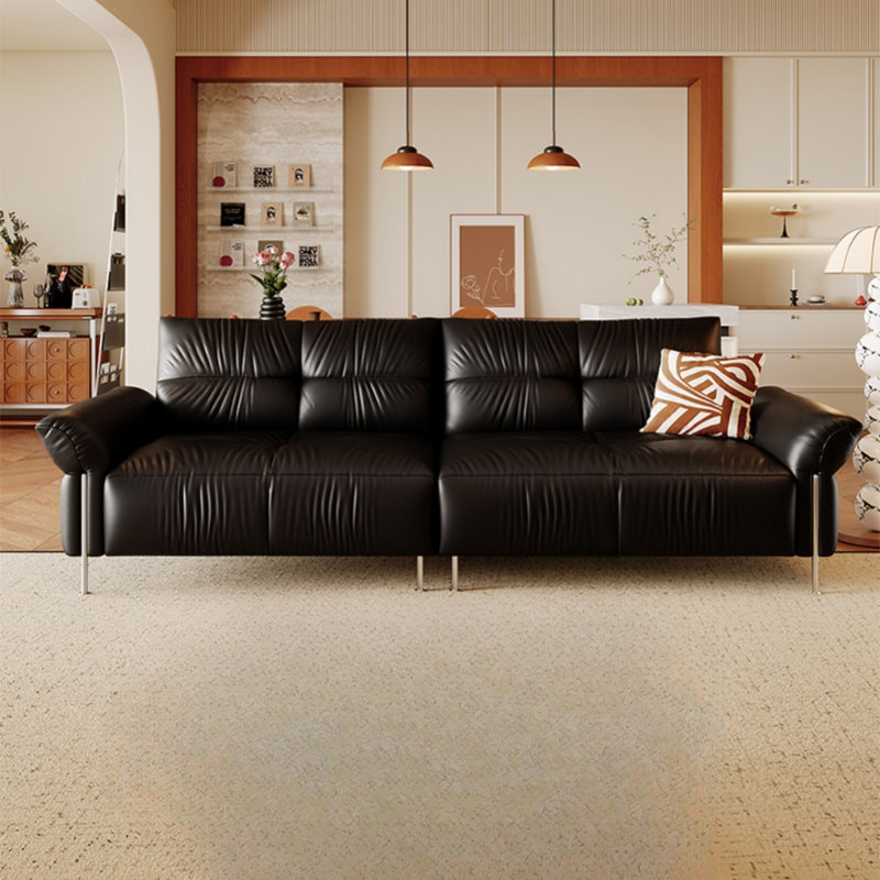 Mid-Century Black Cloud-Shaped Sofa